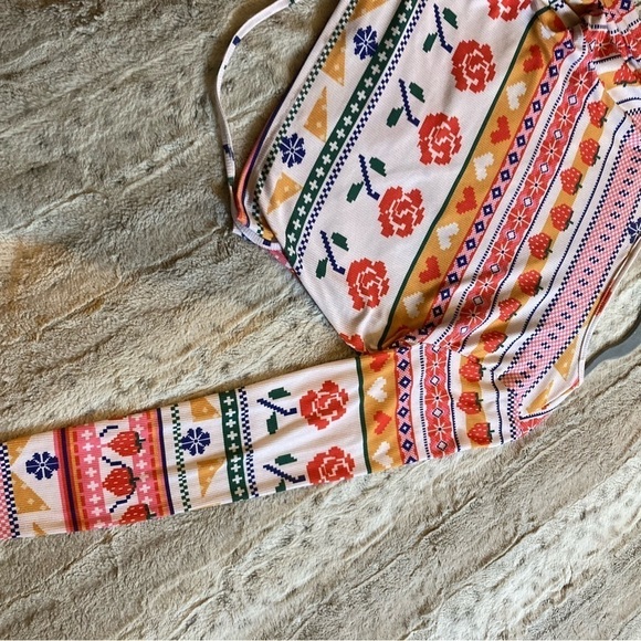 : : LISA SAYS GAH NEW Floral Fruit Quilted Wrap Skirt & Long Sleeve Crop Set : : - Picture 9 of 15